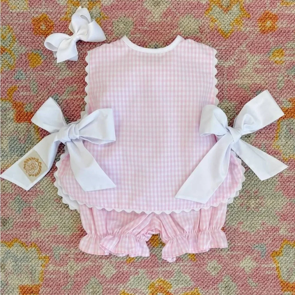 Rare TBBC Talbott Tie Side Pink Greenbriar Gingham with Worth Avenue White 12-18